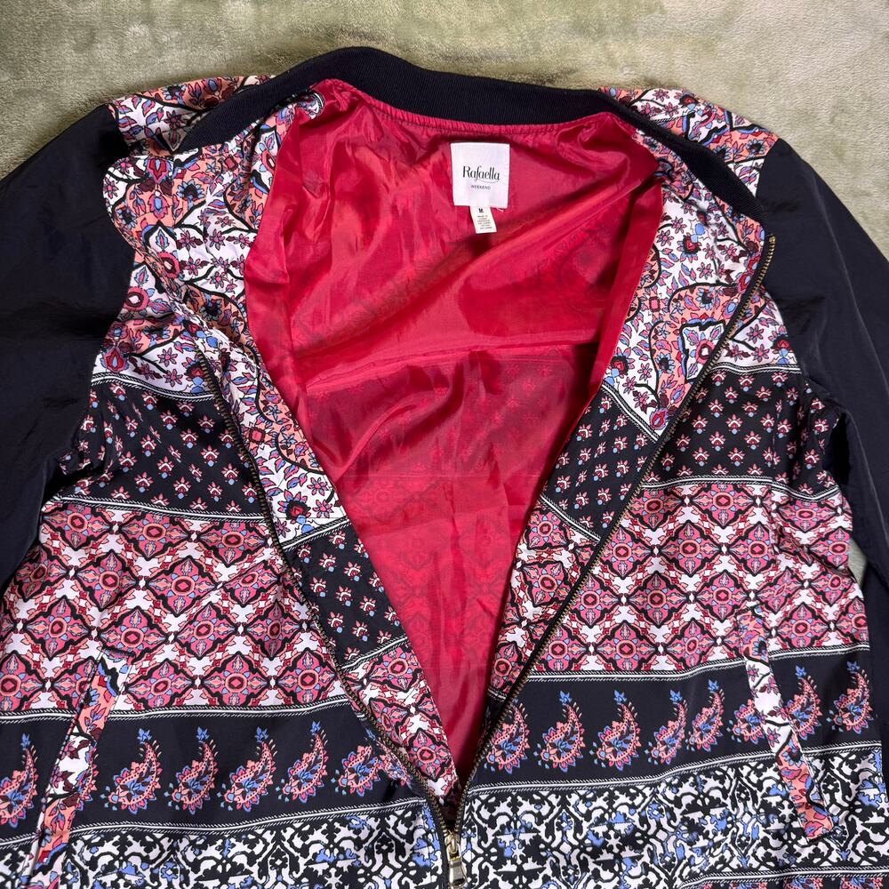 Rafaella Weekend Boho Paisley Medallion Print Lightweight Bomber Jacket M - Picture 7 of 11